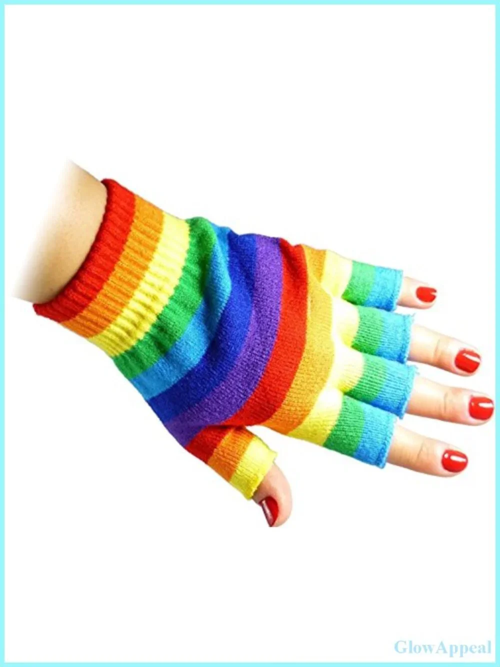Stretchy Fingerless Hand Warmer Skeleton Gloves - Acrylic Cotton Knit